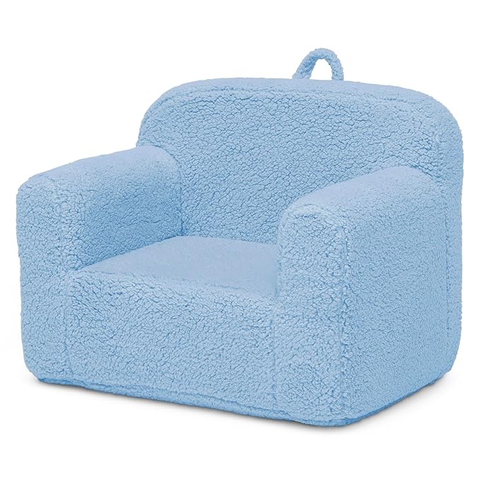Delta Children Cozee Sherpa Chair, Powder Blue - LeafyLoom