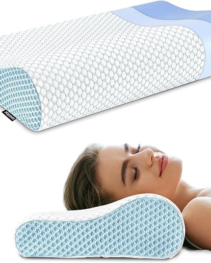 Neck Pillow Contour Memory Foam Pillows for Pain Relief Bed Pillow for Sleeping, Ergonomic Pillow for Neck and Shoulder Pain, Orthopedic Cervical Pillow for Side Back Stomach Sleeper - LeafyLoom
