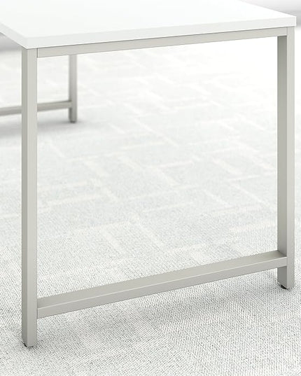 Bush Business Furniture 400 Series Table Desk with Metal Legs, 60W x 30D, White - LeafyLoom