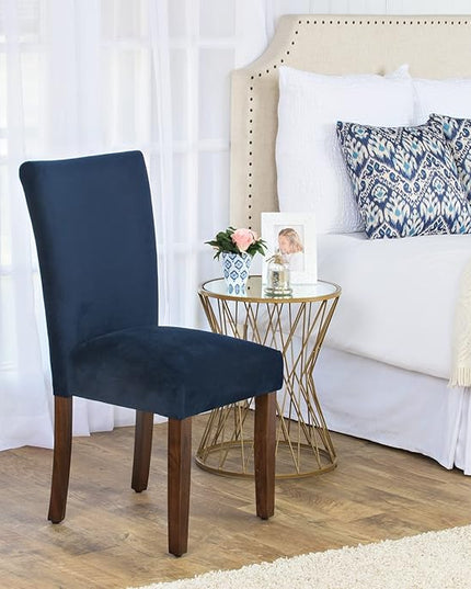 HomePop Parsons Classic Dining Room Tables and Chairs, Pack of 2, Dark Navy - LeafyLoom