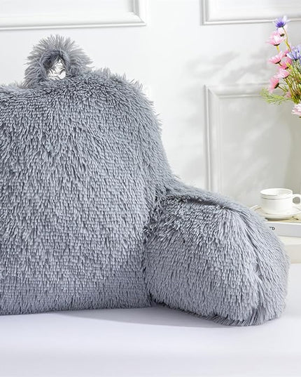 Aimuan Reading Pillow Bed Rest Wedge Large Adult Backrest Pillow with Arms Back Support for Sitting Up in Bed Cushion Incline Rest Sleeping Snoring Pillow,Light Grey Standard - LeafyLoom