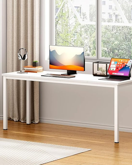 sogesfurniture 71 inches Office Desk Computer Desk Gaming Desk Computer Table Sturdy Writing Workstation for Home Office, White - LeafyLoom