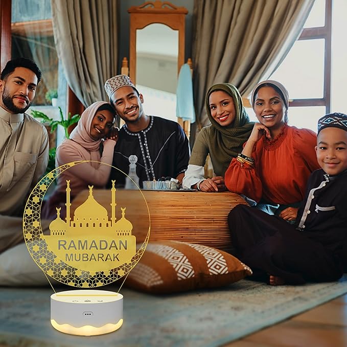 Ramadan Mubarak Decorations for Home, Islam Eid Ramadan Light LED with Remote 16 Color Flashing, Ramadan Gifts for Home Bedroom Decor Believers Family Friends Muslims - LeafyLoom