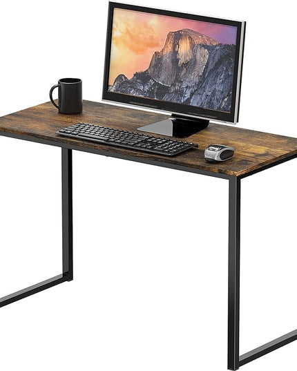 SHW Mission 32 inches Office Desk, Rustic Brown - LeafyLoom