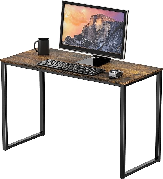 SHW Mission 32 inches Office Desk, Rustic Brown - LeafyLoom