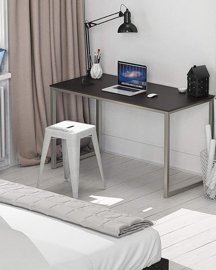 SHW Home Office 48-Inch Computer Desk, Silver/Espresso - LeafyLoom