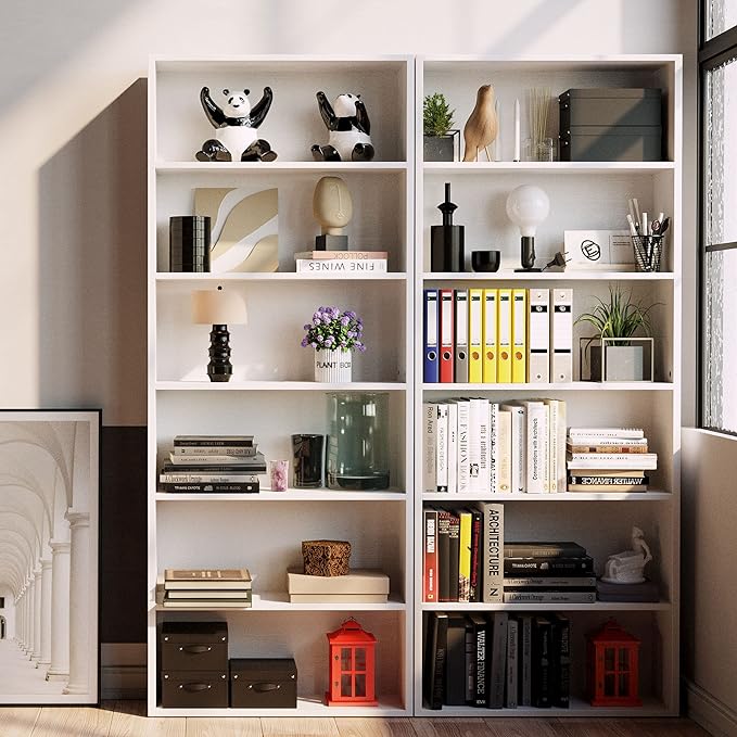 IRONCK Bookshelves and Bookcases Floor Standing 6 Tier Display Storage Shelves 70in Tall Bookcase for Home Office, Living Room, Bed Room - LeafyLoom