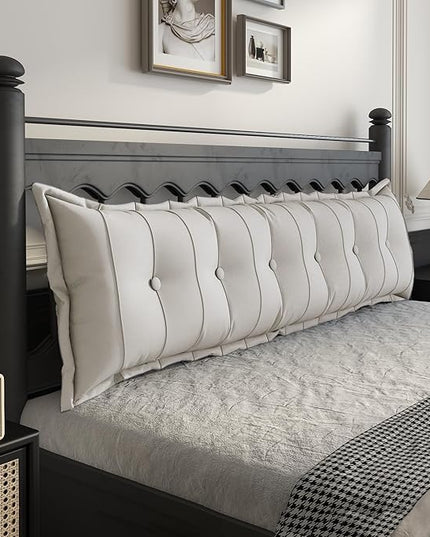Johnear Headboard Pillow Large Reading Pillows for Sitting in Bed Adult Daybed Cushion Backrest Bolster Pillow Support Positioning Sofa Rest （White, 71 x 3 x 20 inches） - LeafyLoom