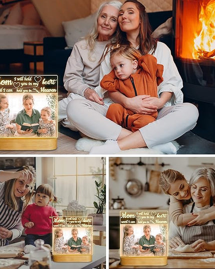 Attivolife Gift for Mother - Acrylic Photo Frame with Warm Color LED Light, Desk Display 4x6 Picture, Best Present for Mom Birthday Mother's Day Valentine Day - LeafyLoom