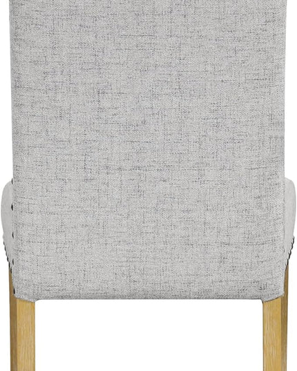HomePop Classic Parsons Dining Chairs, Set of 2, Neutral Oatmeal Textured Solid Woven (Set of 2) - LeafyLoom