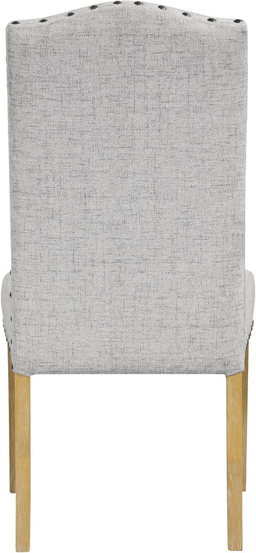 HomePop Classic Parsons Dining Chairs, Set of 2, Neutral Oatmeal Textured Solid Woven (Set of 2) - LeafyLoom