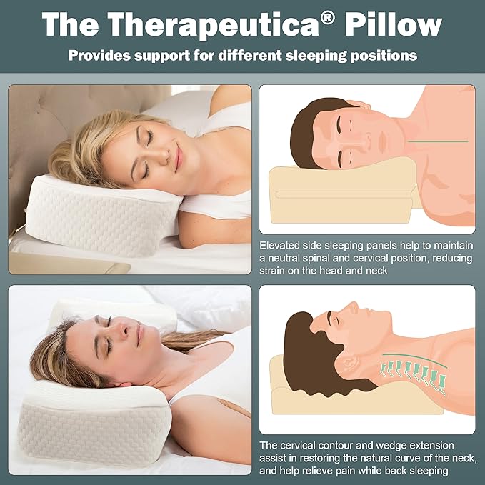Cervical Orthopedic Foam Sleeping Pillow; For Neck, Shoulder, and Back Pain Relief; Helps Spinal Alignment; Back and Side Sleeping, Firm - Large - LeafyLoom