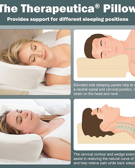 Cervical Orthopedic Foam Sleeping Pillow; For Neck, Shoulder, and Back Pain Relief; Helps Spinal Alignment; Back and Side Sleeping, Firm - Average - LeafyLoom