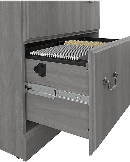 Saratoga 2-Drawer Lateral File Cabinet, Locking, Letter/Legal, Modern Gray, 26.85-Inch - LeafyLoom