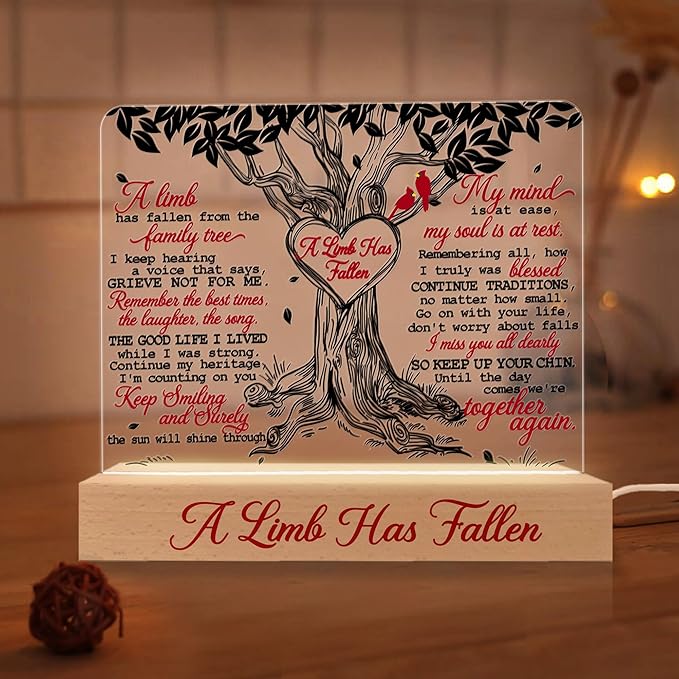 Memorial Gifts for Loss of Mom, Mother, Father, Dad, Husband Loved Ones | in Loving Memory of Loved One Gifts| Sympathy Gifts for Loss | Bereavement Gift Idea | Memory Night Light | Cardinal - LeafyLoom