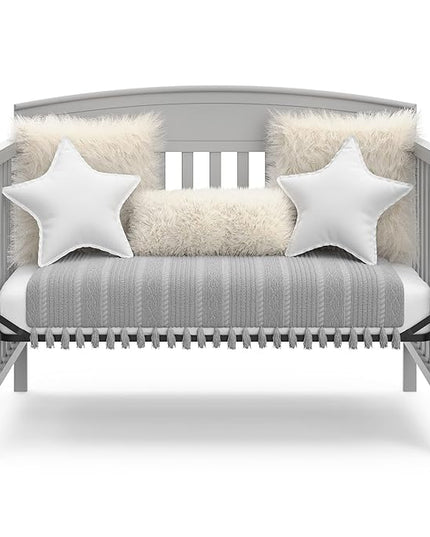 Graco Benton 5-in-1 Convertible Crib (Pebble Gray) – GREENGUARD Gold Certified, Converts from Baby Crib to Toddler Bed, Daybed and Full-Size Bed, Fits Standard Full-Size Crib Mattress - LeafyLoom