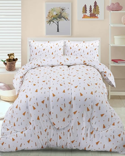 Utopia Bedding All Season Pine Tree Comforter Set with 2 Pillow Cases, 3 Piece Soft Brushed Microfiber Kids Bedding Set for Boys/Girls, Machine Washable (Twin) - LeafyLoom