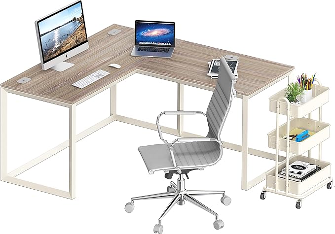 SHW Triangle-Leg L-Shaped Home Office Computer Desk - LeafyLoom