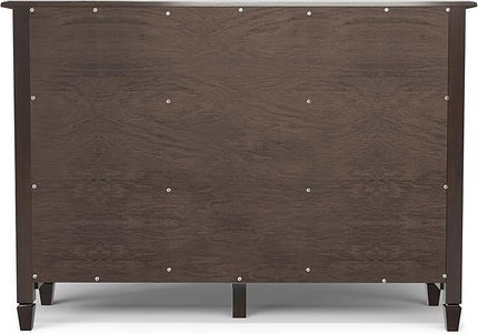SIMPLIHOME Connaught Low Storage Cabinet, 51 inch, Chestnut Brown - LeafyLoom