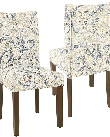 HomePop Parsons Classic Dining Room Tables and Chairs, Pack of 2, Blue Velvet - LeafyLoom