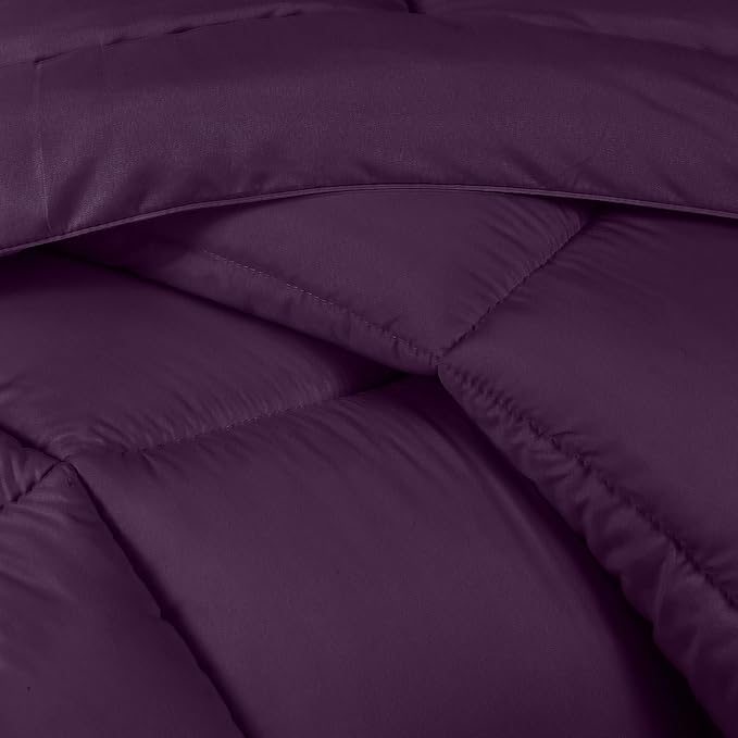 Utopia Bedding Twin Comforter Set Kids with 1 Pillow Sham, Bedding Comforter Sets, Down Alternative Plum/Purple Comforter, Soft and Comfortable, Machine Washable - LeafyLoom