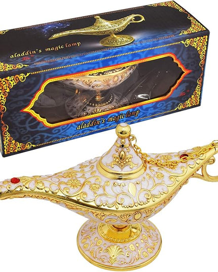 Vintage Legend Aladdin Lamp Magic Genie Wishing Light,Collectable Rare Classic Arabian Costume Props Lamp Tabletop Decor Crafts for Home/Wedding Decoration&Gift for Party/Halloween/Birthday - LeafyLoom