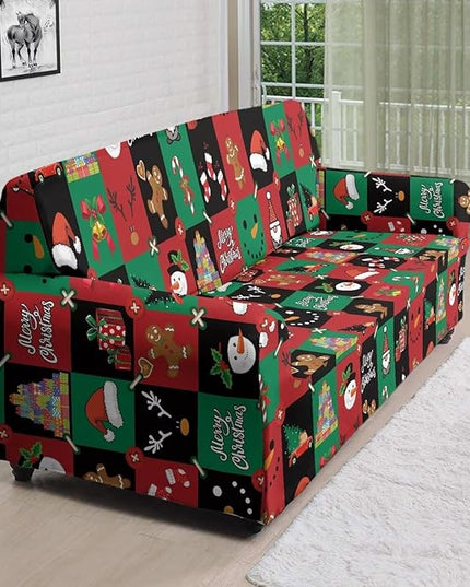 FKELYI Cute Christmas Furniture Protector Easy Going Stretch Sofa Slipcover Non-Slip Sofa Couch Cover Washable Sofa Slipcovers XL FKELYI