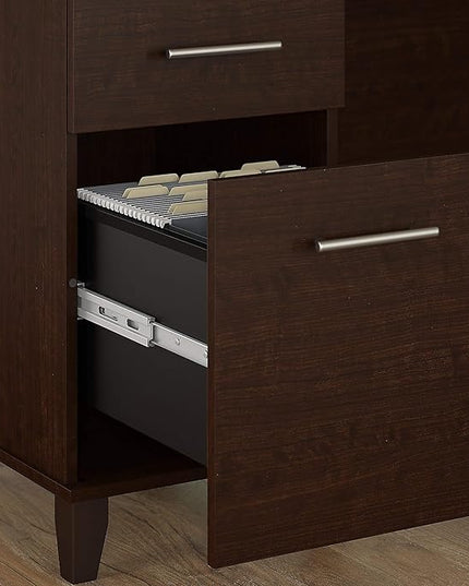 Bush Furniture Somerset 72W Office Desk with Drawers in Mocha Cherry - LeafyLoom