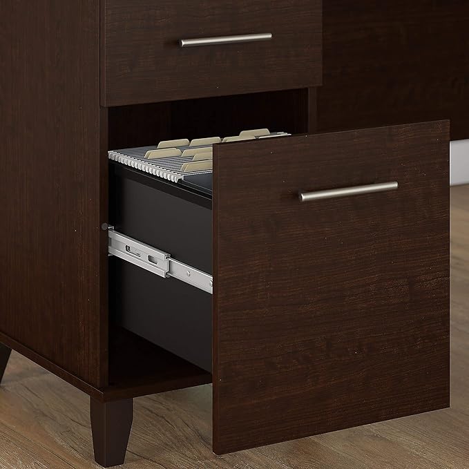 Bush Furniture Somerset 72W Office Desk with Drawers in Mocha Cherry - LeafyLoom
