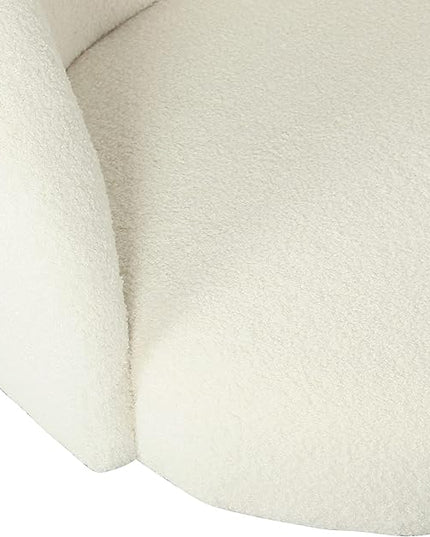 Homepop Home Decor Upholstered Modern Accent Chair Accent Chairs for Living Room & Bedroom Decorative Home Furniture, Sherpa Cream - LeafyLoom