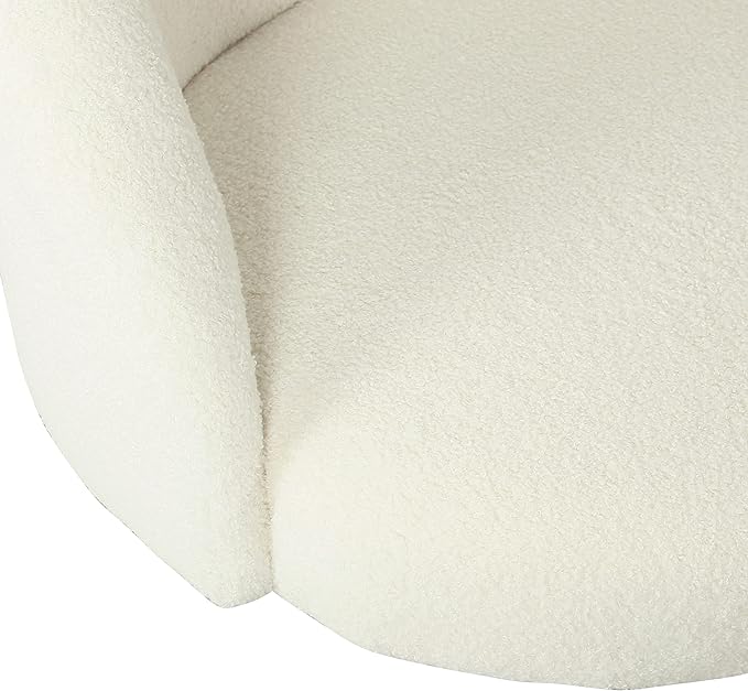 Homepop Home Decor Upholstered Modern Accent Chair Accent Chairs for Living Room & Bedroom Decorative Home Furniture, Sherpa Cream - LeafyLoom