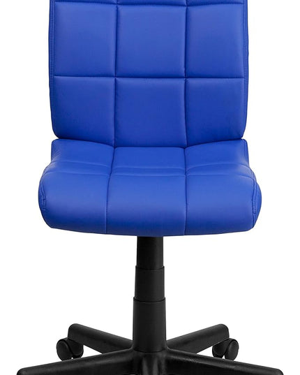 Flash Furniture Clayton Mid-Back Blue Quilted Vinyl Swivel Task Office Chair - LeafyLoom