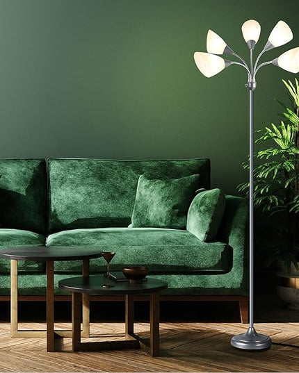 Medusa Floor Lamps Standing Lamps 5 Heads Adjustable Reading Light Large Shade Use E26 A19 Bulb Floor Lamps for Living Room Bedroom by ONEXT - LeafyLoom