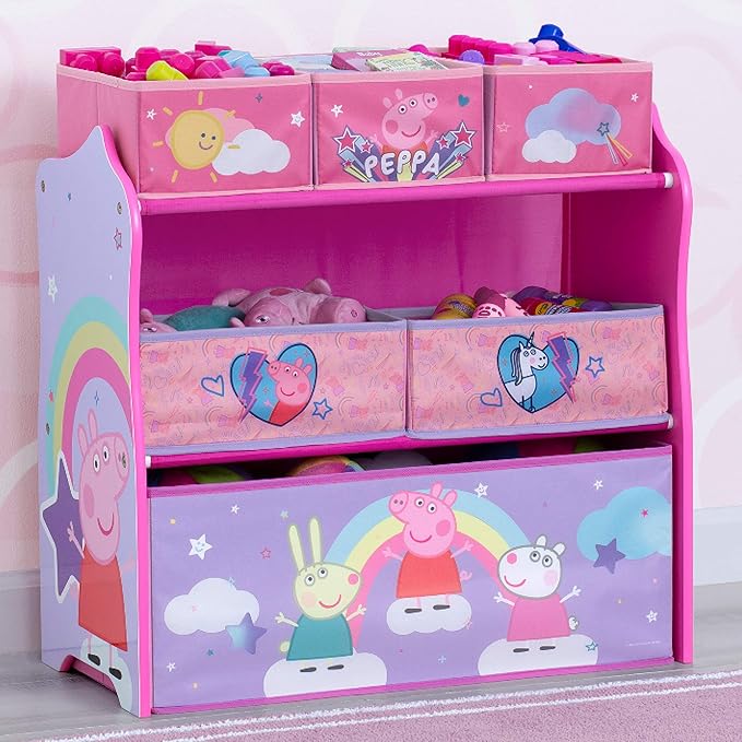 Delta Children Design & Store 6 Bin Toy Storage Organizer, Peppa Pig - LeafyLoom