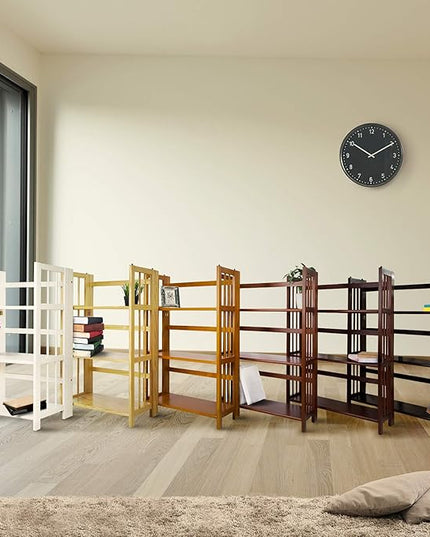 Casual Home 3 Shelf Folding Stackable Bookcase, 27.5" Wide, Espresso - LeafyLoom