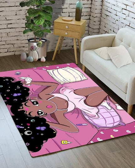 Girls Room Rug Black Girl Magic Rug for Girls Room African American Girls Rugs Bedroom Decor Pink Room Decor for Teen Girls Living Room Soft Floor Rugs, 2'×3' - LeafyLoom