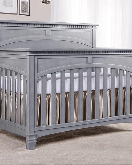 Evolur Santa Fe 5-in-1 Convertible Crib, Storm Grey - LeafyLoom