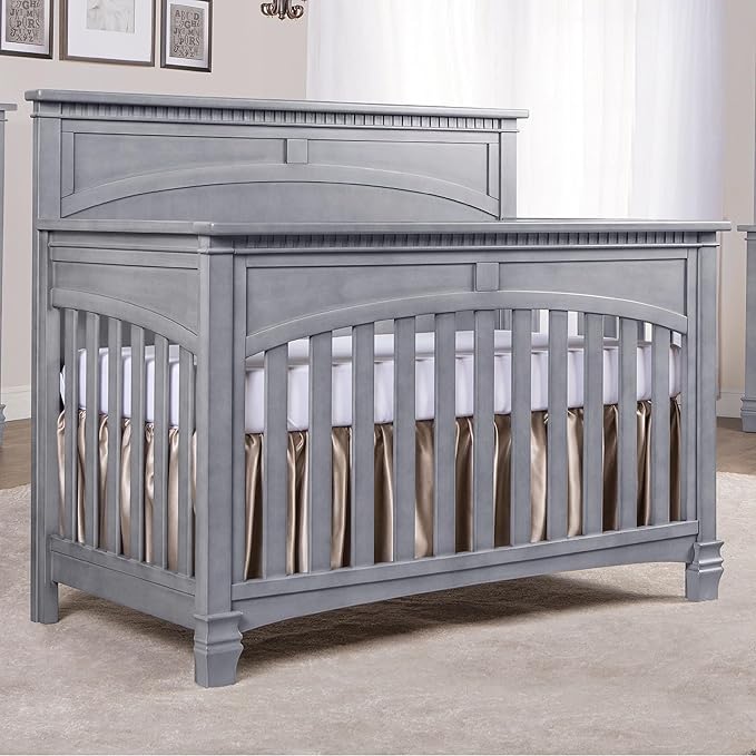 Evolur Santa Fe 5-in-1 Convertible Crib, Storm Grey - LeafyLoom