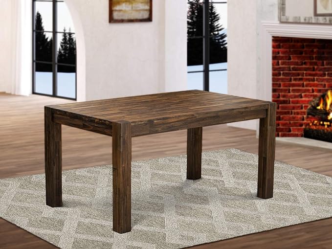 East West Furniture CN6-07-T Celina Dining Room Table - Rectangle Rustic Farmhouse Table , 36x60 Inch, Jacobean - LeafyLoom