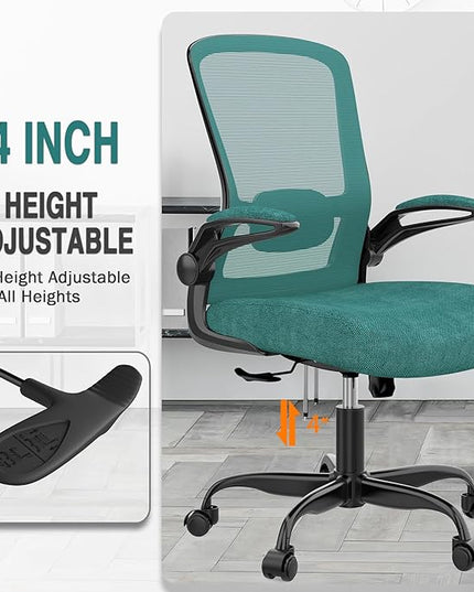 Office Chair, Ergonomic Desk Chair with Adjustable Lumbar Support, High Back Mesh Computer Chair with Flip-up Armrests-BIFMA Passed Task Chairs, Executive Chair for Home Office - LeafyLoom