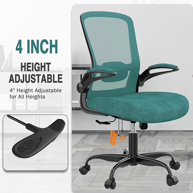 Office Chair, Ergonomic Desk Chair with Adjustable Lumbar Support, High Back Mesh Computer Chair with Flip-up Armrests-BIFMA Passed Task Chairs, Executive Chair for Home Office - LeafyLoom