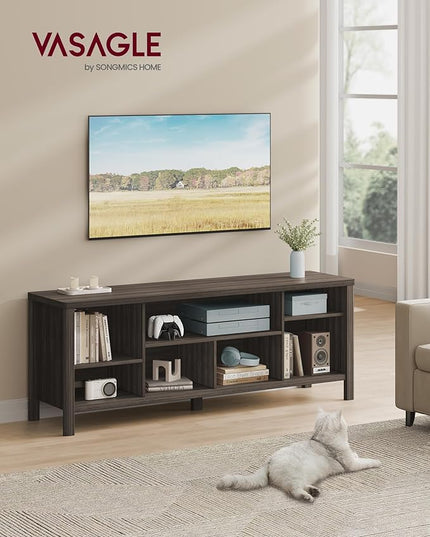 VASAGLE TV Stand for TVs up to 70 Inches, Entertainment Center with Storage Shelves, TV Console Table, Easy to Assemble, TV Cabinet for Living Room, Bedroom, Chestnut Brown ULTV114K01 - LeafyLoom