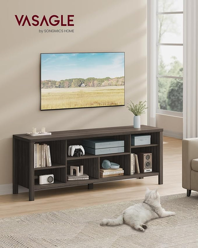 VASAGLE TV Stand for TVs up to 70 Inches, Entertainment Center with Storage Shelves, TV Console Table, Easy to Assemble, TV Cabinet for Living Room, Bedroom, Chestnut Brown ULTV114K01 - LeafyLoom