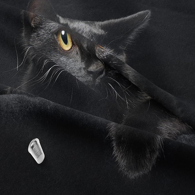 NINENINE Cat Comforter Bedding Set Twin for Girls Kids,Black Cat Lying on The Black Sofa Pattern Printed Bedding Set,Black Comforter Set,Soft Breathable Microfiber Quilt with Matching Pillowcase#5005 - LeafyLoom