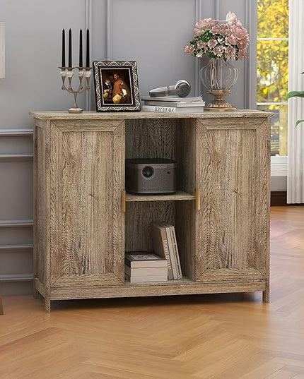 TaoHFE Farmhouse Buffet Cabinet,Farmhouse Credenza Cabinet,Farmhouse Sideboard Storage Cabinet,Coffee Bar Cabinet Buffet Table Thin Cabinet for Narrow Spaces Entry Cabinet Hallway Cabinet Dining Room - LeafyLoom