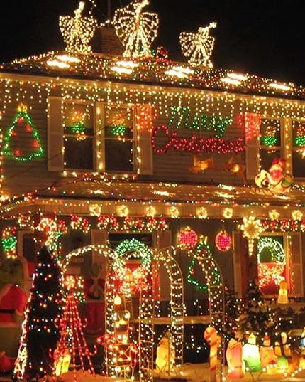 Dazzle Bright Battery Operated Christmas Lights, 2 Pack 32Ft 100LED Clear Mini String Lights Waterproof with 8 Modes for Xmas Indoor Outdoor Yard Holiday Wedding Decorations (Warm White) DazzleBright