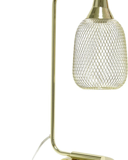 Elegant Designs LD1060-GLD Mesh Wire Table Lamp, Gold - LeafyLoom