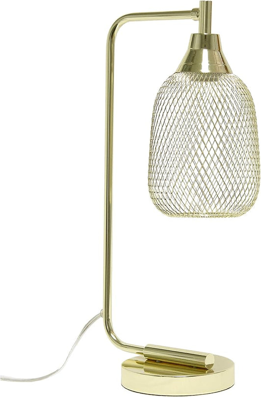 Elegant Designs LD1060-GLD Mesh Wire Table Lamp, Gold - LeafyLoom