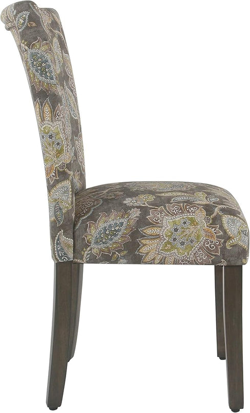 HomePop Parsons Classic Upholstered Accent Dining Chair, Set of 2, Multicolor Gray Floral - LeafyLoom
