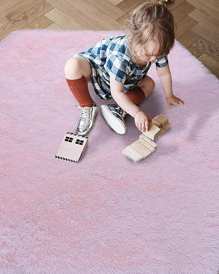 junovo Ultra Soft Rug for Nursery Children Room Baby Room Home Decor Dormitory Hexagon Carpet for Playhouse Princess Tent Kids Play Castle, Diameter 4.6 ft, Pink - LeafyLoom